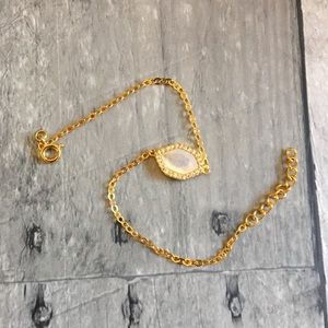 🌹 Hexagon Gold Plated Bracelet with CZ